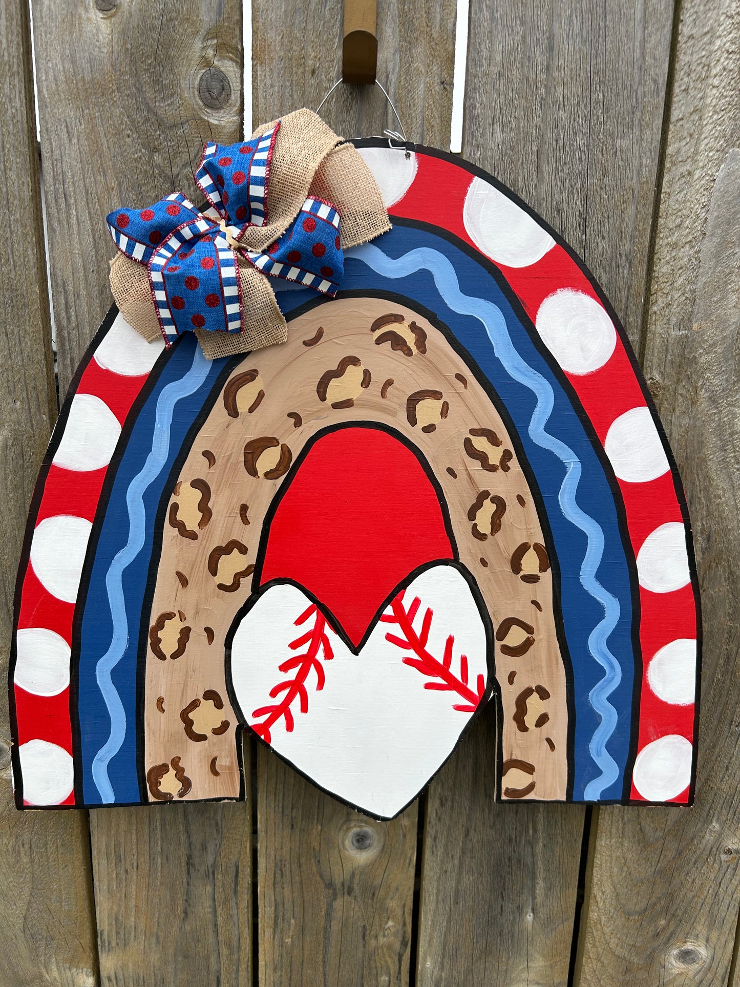Baseball rainbow Door Hanger
