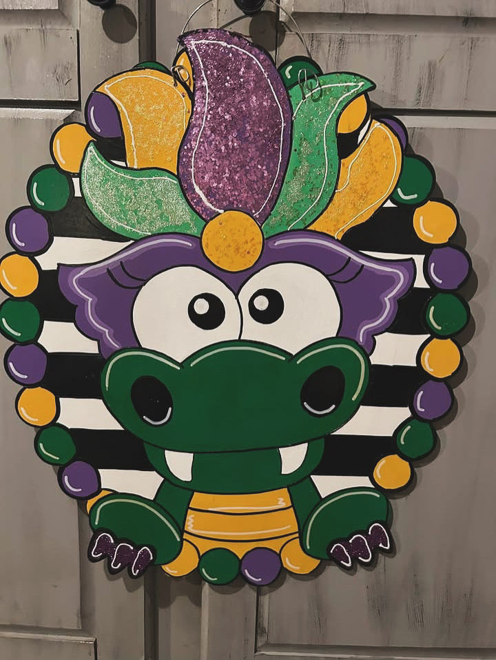 Mardi Gator Door Hanger